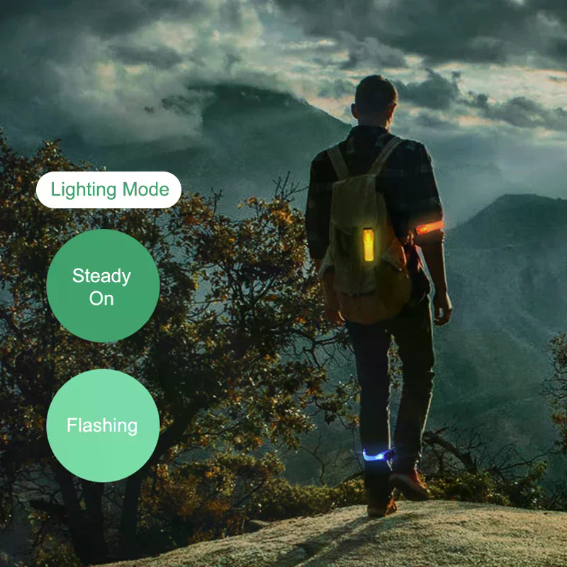 Running Gear For Night - LED Armband Rechargeable, High Visibility Reflective