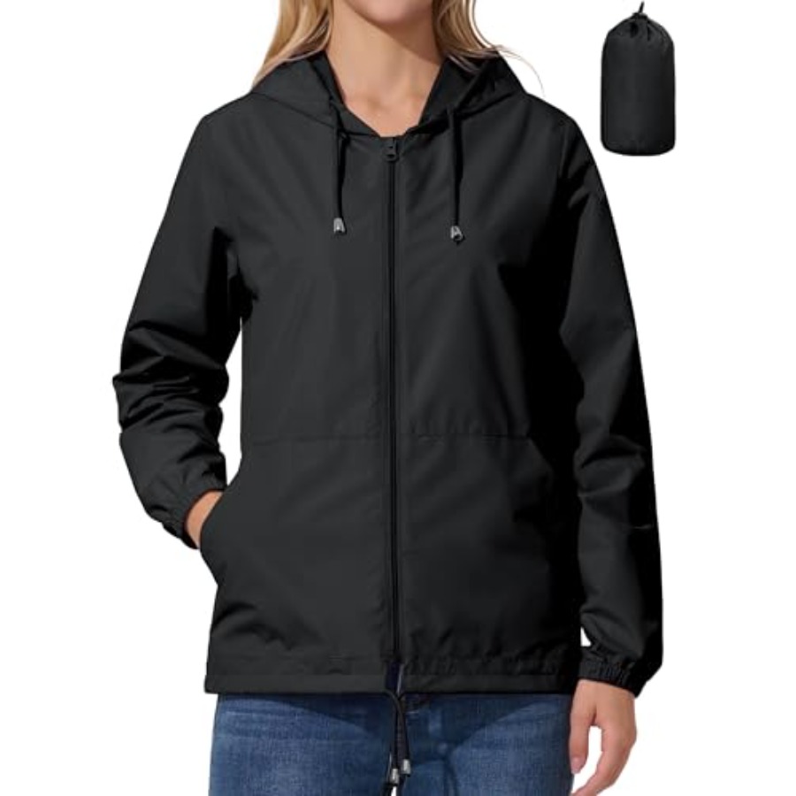 Running Gear In Rain - Womens Rain Jacket Lightweight Windbreaker Waterproof