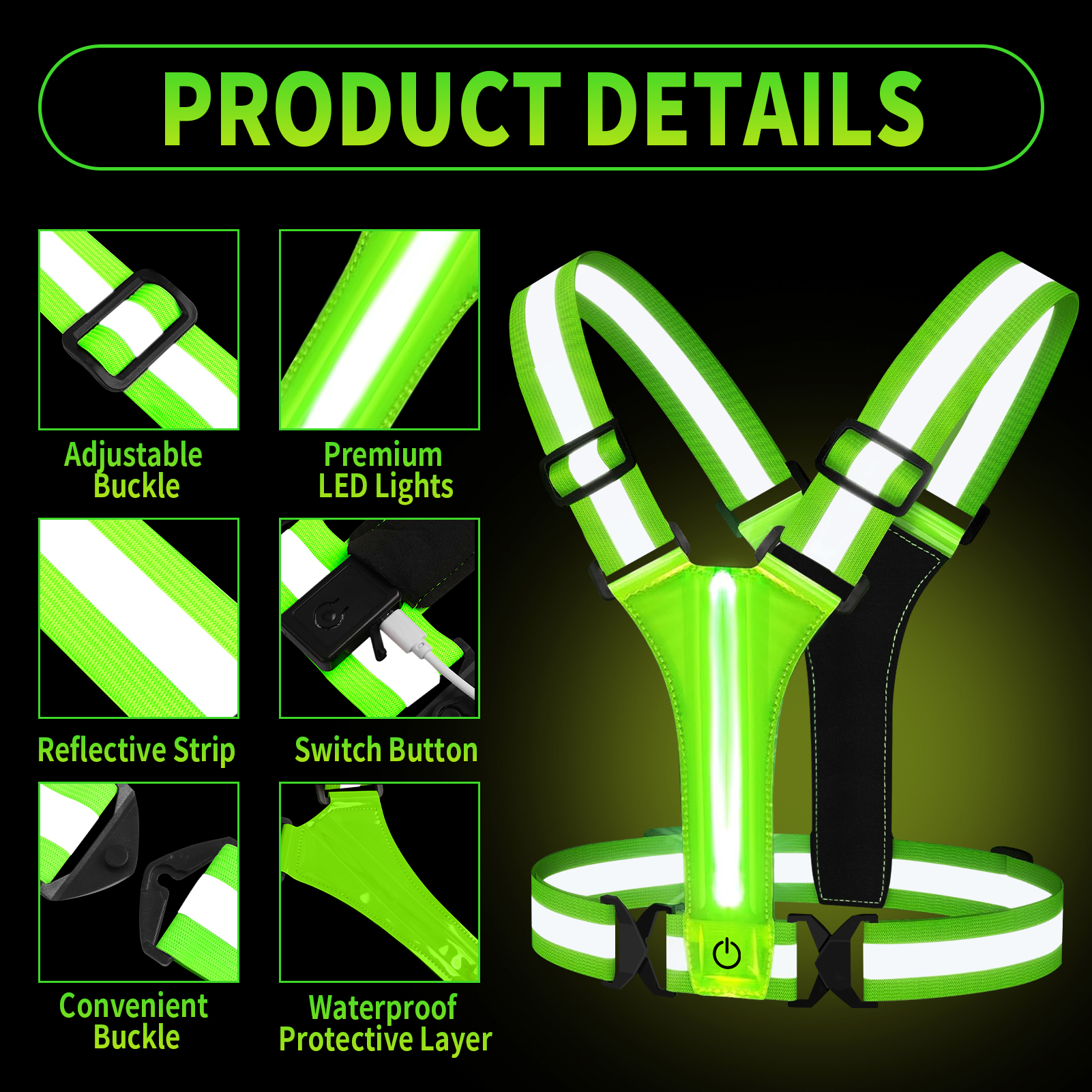 Outdoor Night Walking Safety V - مراجعة Running Gear Cool وسعره