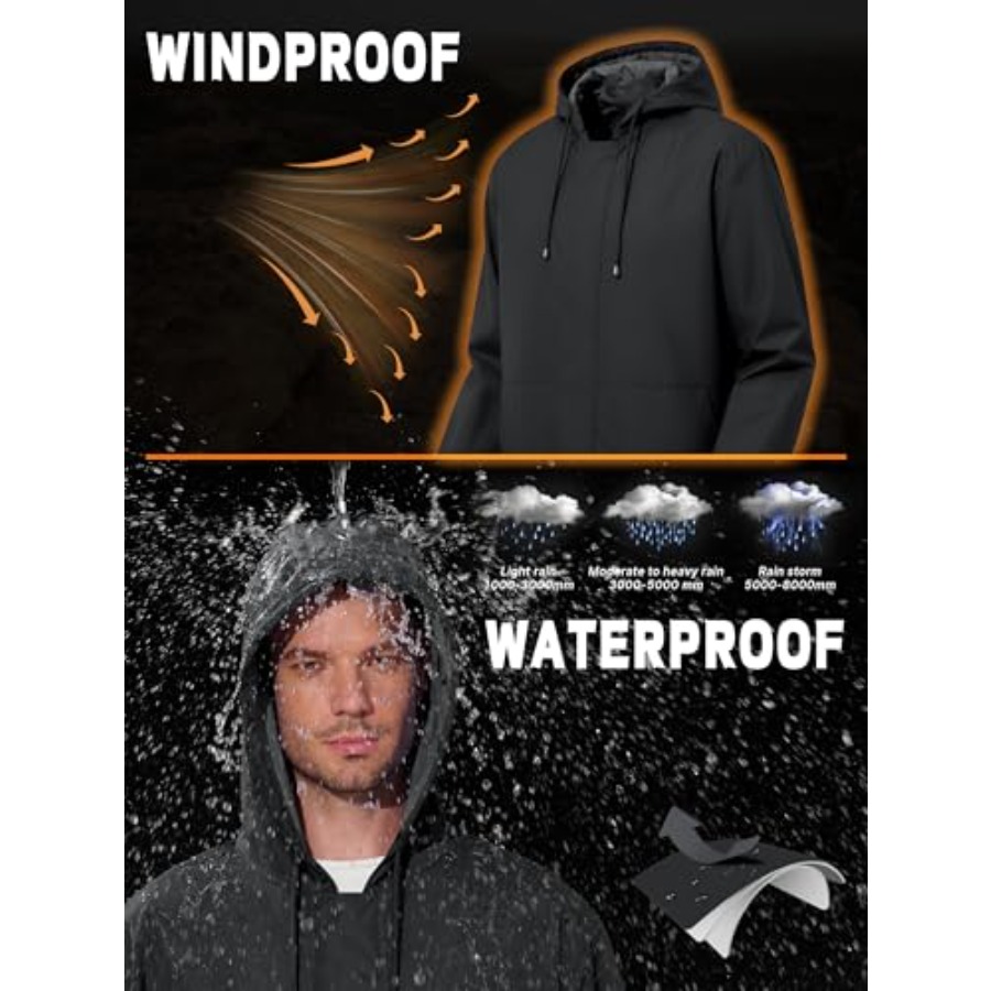 UIQUR Men's Rain Jacket Waterp - مراجعة Running Gear In Rain وسعره
