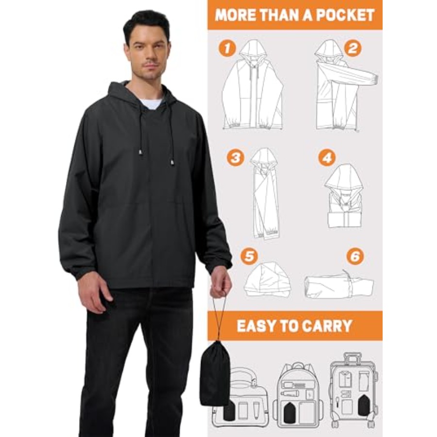 UIQUR Men's Rain Jacket Waterp - مراجعة Running Gear In Rain وسعره