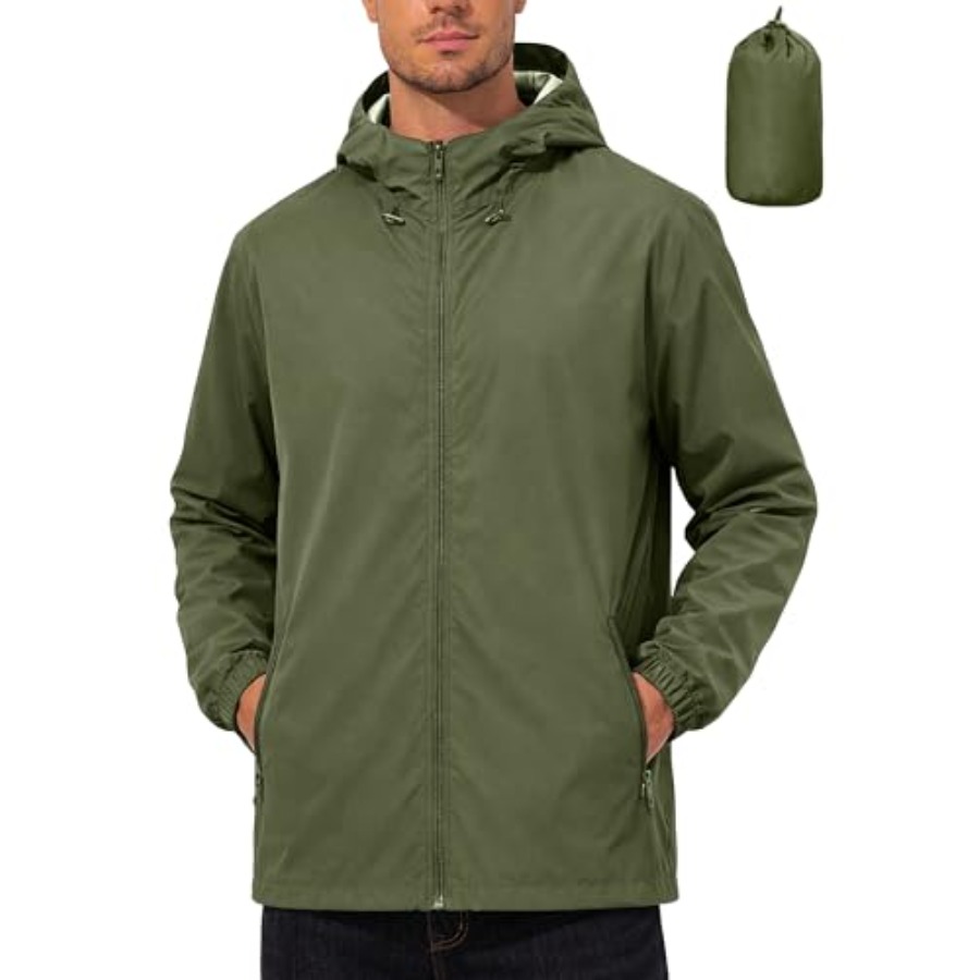UIQUR Mens Rain Jacket Lightwe - مراجعة Running Gear In Rain وسعره
